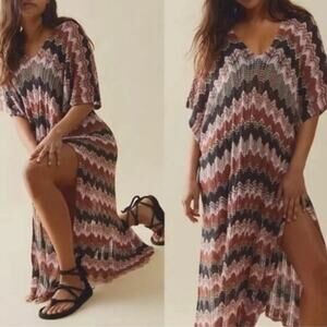 Free People Beach Wave Crochet Knit Poncho One Size Dress